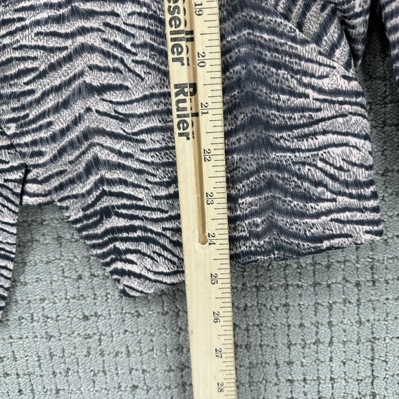 TOV Holy G Blazer Womens Size 38 US 2-4 Black Pink Satin Animal Print Pockets - Picture 8 of 11